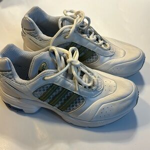 Adidas Climacool athletic shoes white with grey, blue and green size 6
